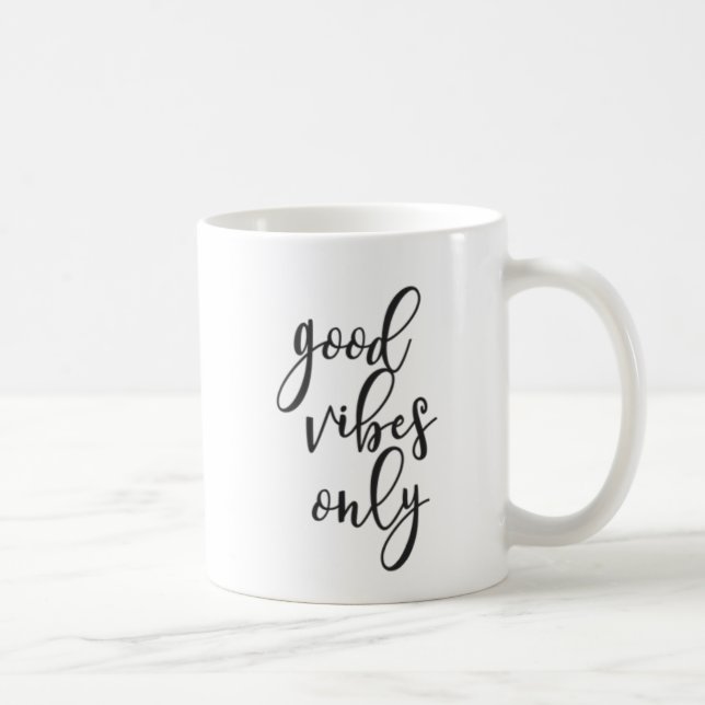 Nur gute Schwingungen Kaffeetasse (Rechts)