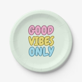 Nur gute Vibes 7" runder Papier-Teller Pappteller