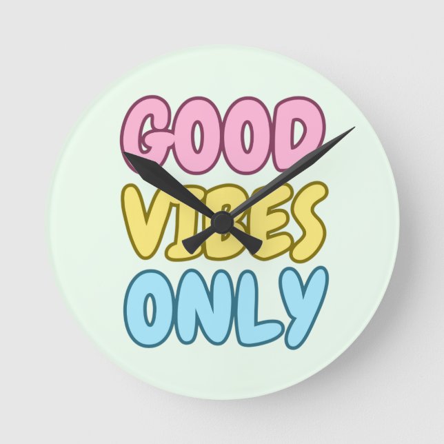 Nur gute Vibes Acryl Wanduhr (Vorderseite)