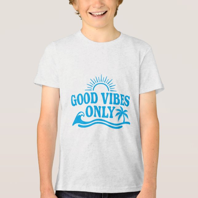 Nur gute Vibes (Anpassbar) Tri-Blend Shirt (Vorderseite)