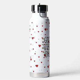 Nur Gute Vibes Farbige Regenbogen-Herzen Wasserfla Trinkflasche