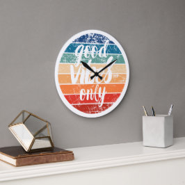 Nur gute Vibes Große Wanduhr