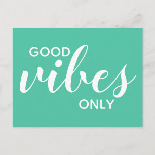 Nur gute Vibes Grüner Spruch Postkarte