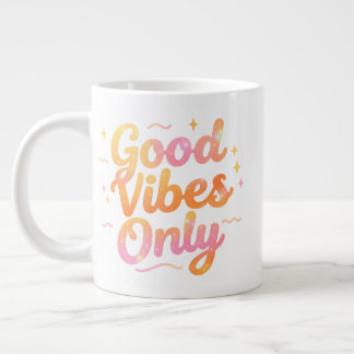 Nur Gute Vibes Helle Farbige Zitat Geschenk Design Jumbo-Tasse