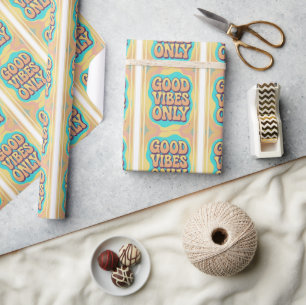 Nur gute Vibes im Retro-Groovy-Stil Geschenkpapier
