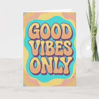 Nur gute Vibes im Retro-Groovy-Stil Karte
