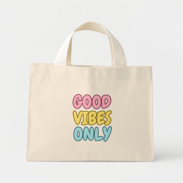 Nur gute Vibes Mini-Tasche Mini Stoffbeutel (Vorne)