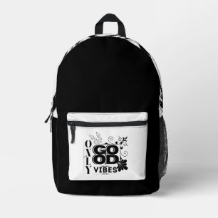 Nur gute Vibes - positive Motivierend Typografie Bedruckter Rucksack