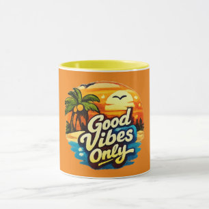 Nur gute Vibes   Positives Zitat-Grafik  Tasse