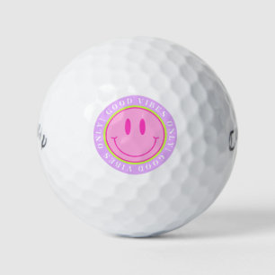 'Nur gute Vibes' Positivität Glückliches Gesicht R Golfball