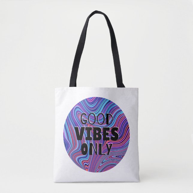 'Nur gute Vibes' psychedelisch marmoriert  (Vorderseite)