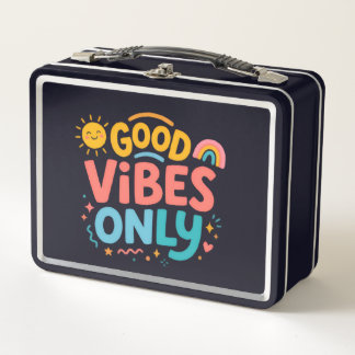 Nur gute Vibes Retro bunte Lunchbox