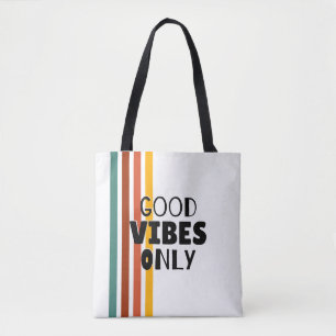 'Nur gute Vibes' Retro-gestreiftes Minimalist-Desi