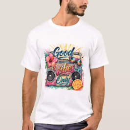 Nur gute Vibes Retro Radio-Tropical T-Shirt .