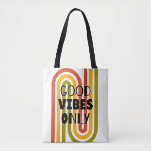 'Nur gute Vibes' Retro-Regenbogen 