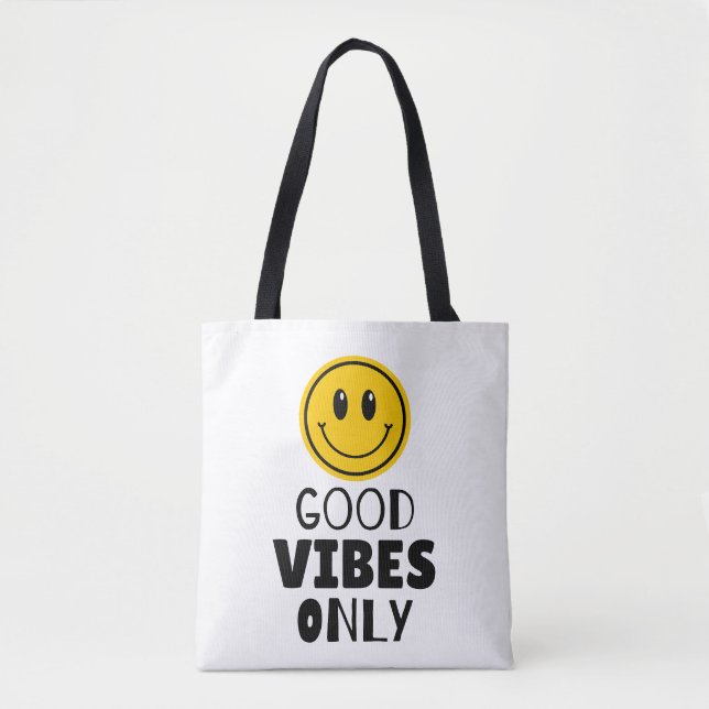 'Nur gute Vibes' Retro Smiley Gesicht  (Vorderseite)