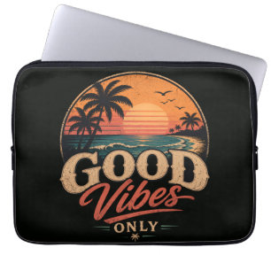 Nur gute Vibes Retro-Sonnenuntergangs-Design Laptopschutzhülle
