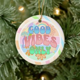 Nur gute Vibes | Retro Vintag Keramik Ornament