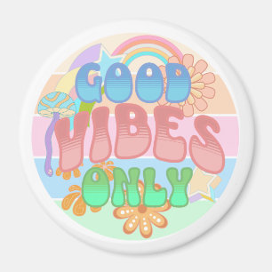 Nur gute Vibes   Retro Vintag Magnet