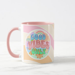 Nur gute Vibes   Retro Vintag Tasse