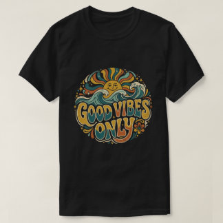Nur Gute Vibes Shirt Positive Retro Sonnen-T-Shirt
