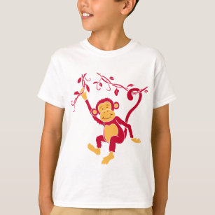 Nur hängend' funkelnde rote Affengrafik T-Shirt