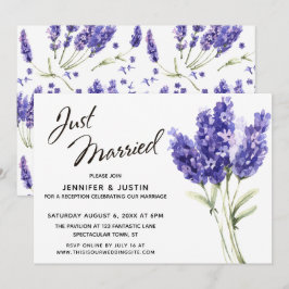 Nur heiraten Skript, Wasserfarbe Lavender Blume Einladung