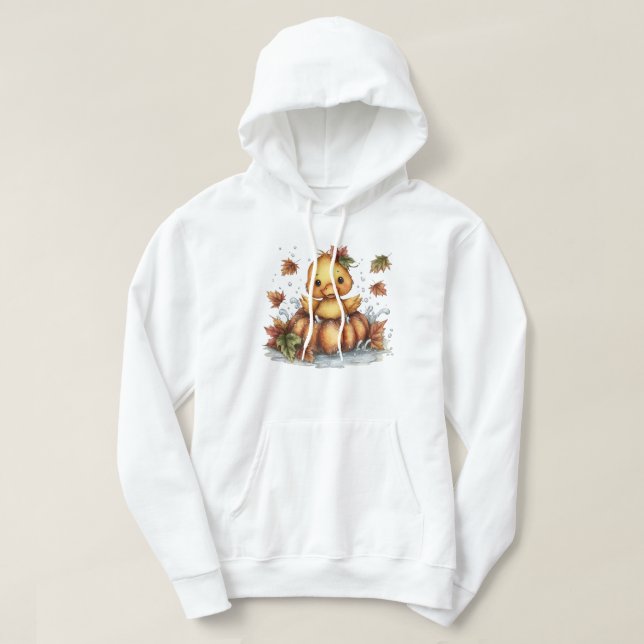 Nur herumhängen, Herbstente spielen in Pumpkin Hoodie (Design vorne)