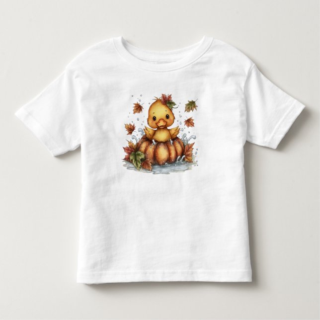 Nur herumhängen, Herbstente spielen in Pumpkin Kleinkind T-shirt (Vorderseite)