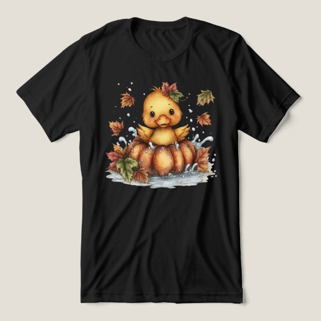 Nur herumhängen, Herbstente spielen in Pumpkin Tri-Blend Shirt (Design Vorderseite)