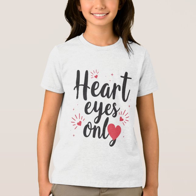 Nur Herz-Augen Tri-Blend Shirt (Vorderseite)