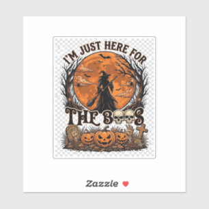 Nur hier Boos Halloween Hexe Mond Kürbisse_1 Aufkleber