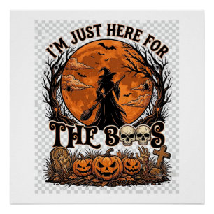 Nur Hier Boos Halloween Hexe Mond Kürbisse_1 Poster