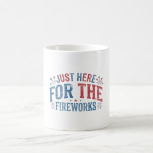 Nur Hier Für Das Feuerwerk Retro Patriotisch Kaffeetasse