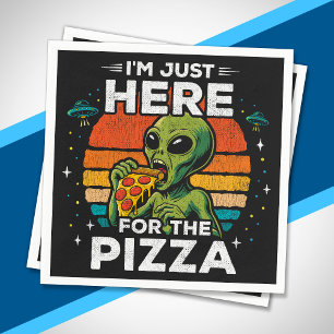 Nur hier für die Retro-Weltraum-Pizza lustiger Ali Serviette