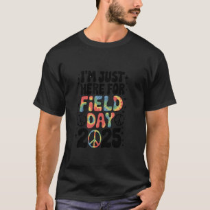 Nur Hier Für Field Day 2025 Kinder Frieden Lehrer T-Shirt