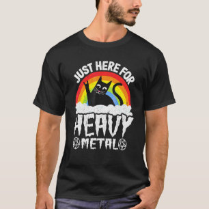 Nur Hier Für Heavy Metal Satan Goth Katze Heavy Me T-Shirt