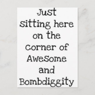 Nur hier sitzen postkarte