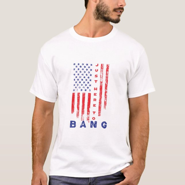 Nur hier, um den 4. Juli von einem amerikanischen  T-Shirt (Vorderseite)