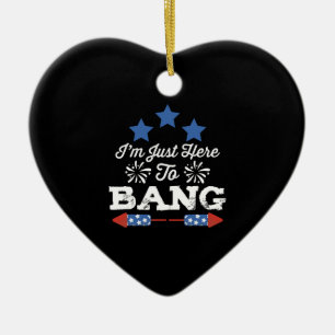 Nur Hier Um Den Patriotischen 4. Juli Zu Feiern Keramik Ornament