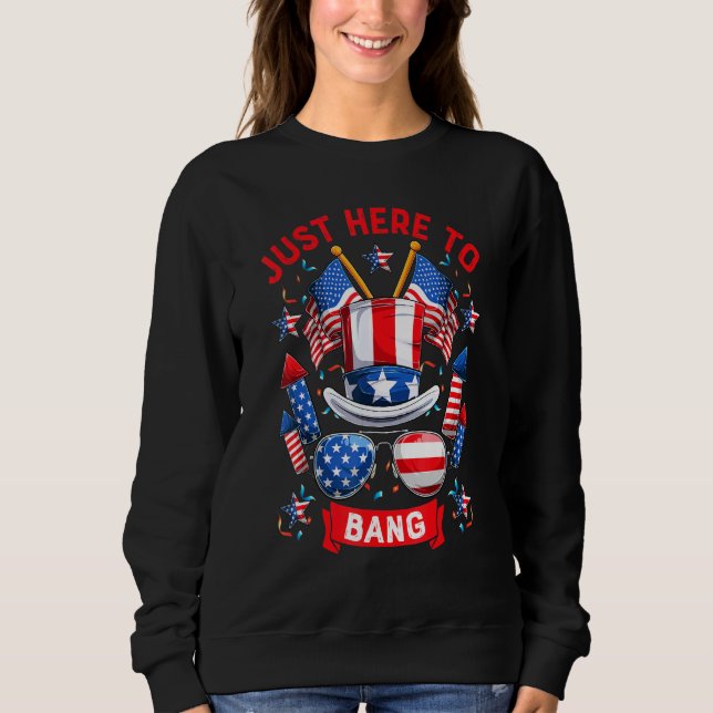 Nur hier, um die amerikanische Fahne zu schlagen Sweatshirt (Vorderseite)