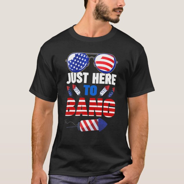 Nur hier, um eine Sonnenbrille amerikanische Flagg T-Shirt (Vorderseite)