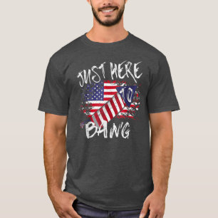Nur hier, um Feuerwerk USA-Flagge Vintage 4. Juli T-Shirt