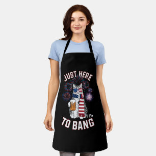 Nur hier, um USA-Flagge-Bier-Katzenliebhaber am 4. Schürze