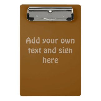 Nur Hintergrundfarbe - braun + Ihre Ideen Mini Klemmbrett