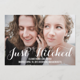 Nur Hitched Wednouncement - White Einladung