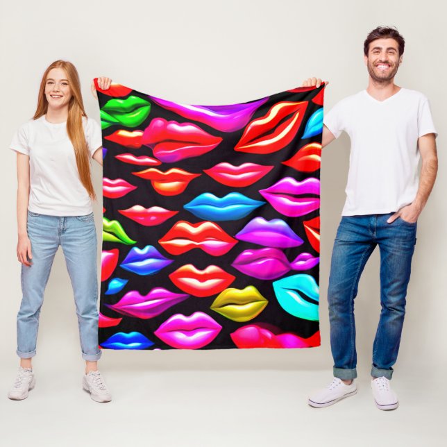 Nur Hübsche Lippen Fleecedecke (Beispiel)