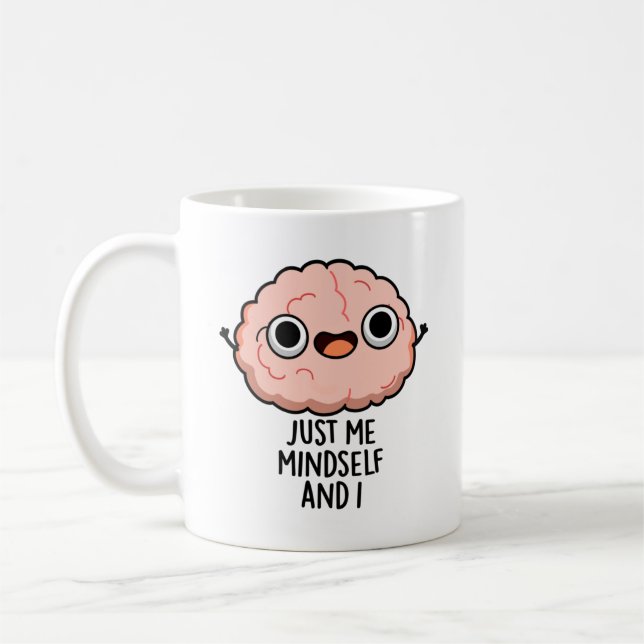 Nur ich mich und ich lustige Gehirnpuppe Kaffeetasse (Links)