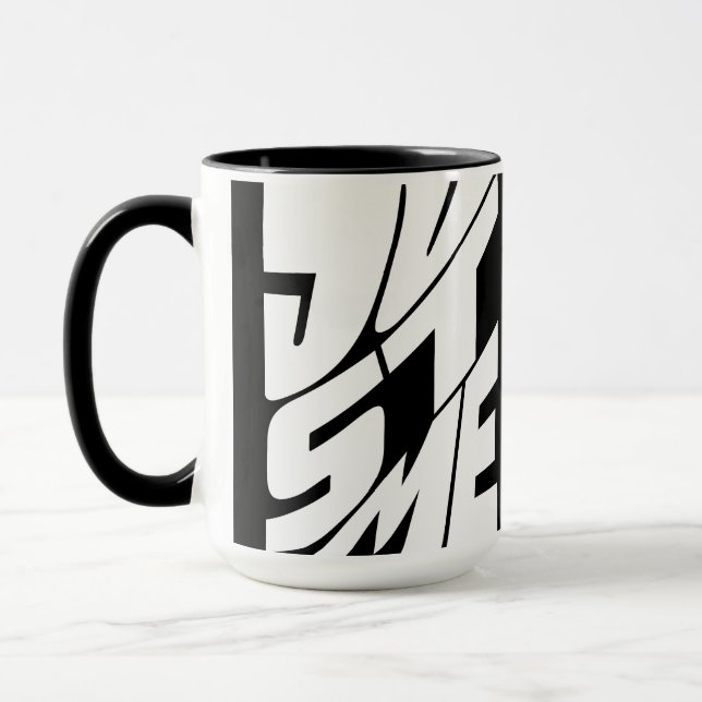 Nur ich schwarz-weiß Typografie-Design Tasse (Links)