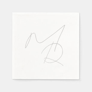 Nur Initialen... Simple Thin Monogram Serviette